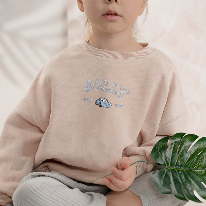 Personalized Disney Cars Sally Embroidered Youth Sweatshirt wokigi