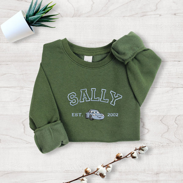 Personalized Disney Cars Sally Embroidered Youth Sweatshirt wokigi