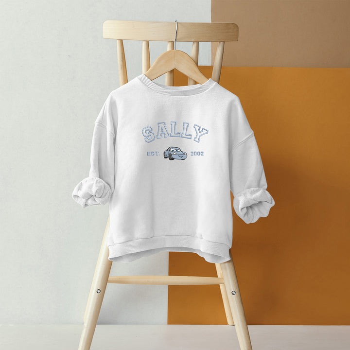 Personalized Disney Cars Sally Embroidered Youth Sweatshirt wokigi