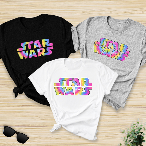 Star Wars Text Colorful Adult T-shirt