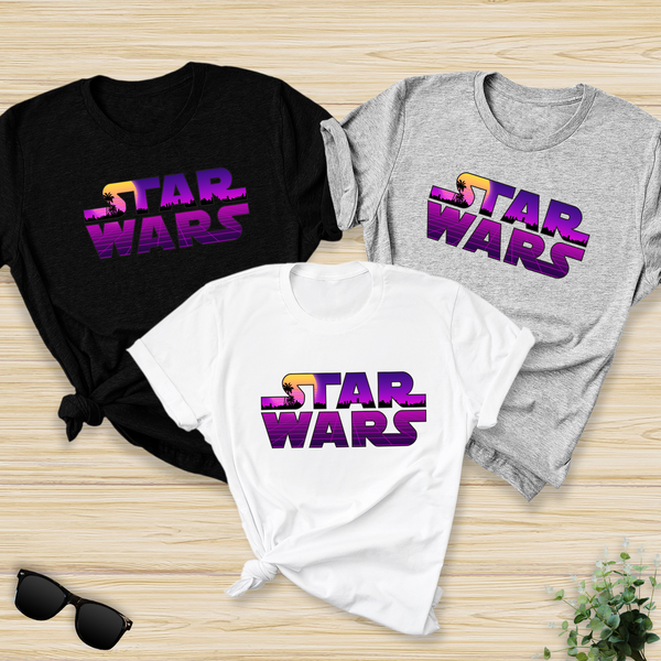 Starwars Text Purple Design Adult T-shirt