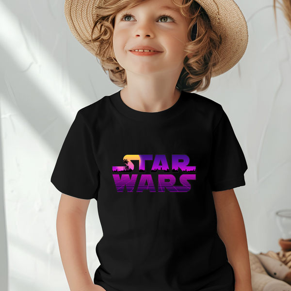 Starwars Text Purple Design Youth T-shirt