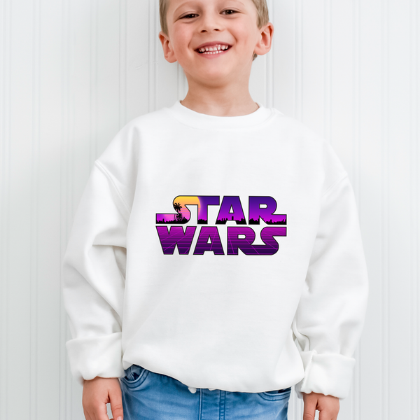 Starwars Text Purple Design Youth Sweatshirt