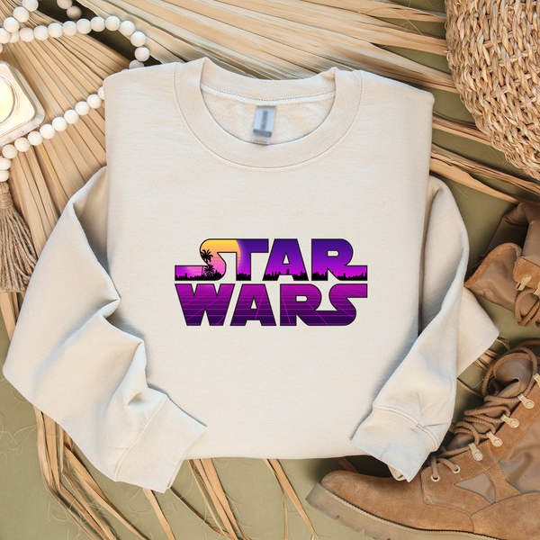 Starwars Text Purple Design Adult Sweatshirt