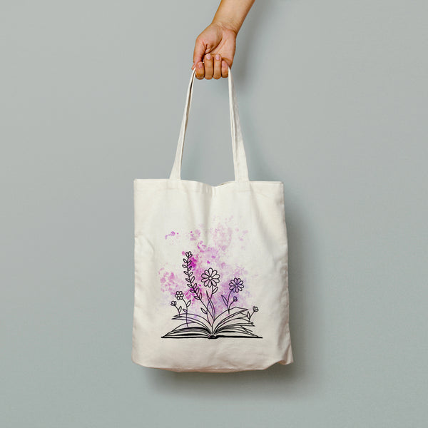 The Flower Book Lover Tote Bag