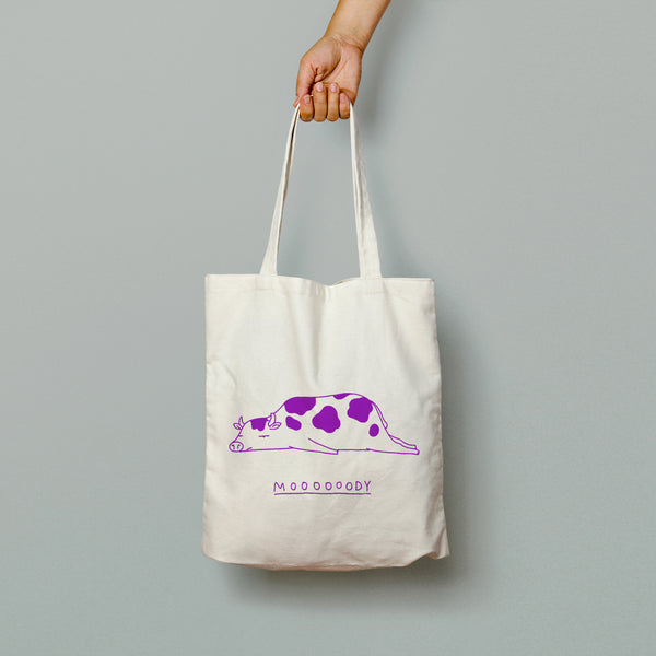 Funny The Purple Cow Tote Bag