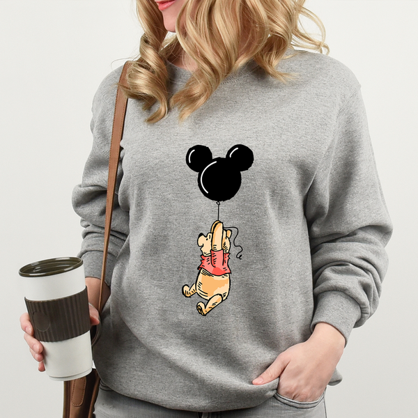 Winnie Mickey Balloon Retro Adult Sweatshirt