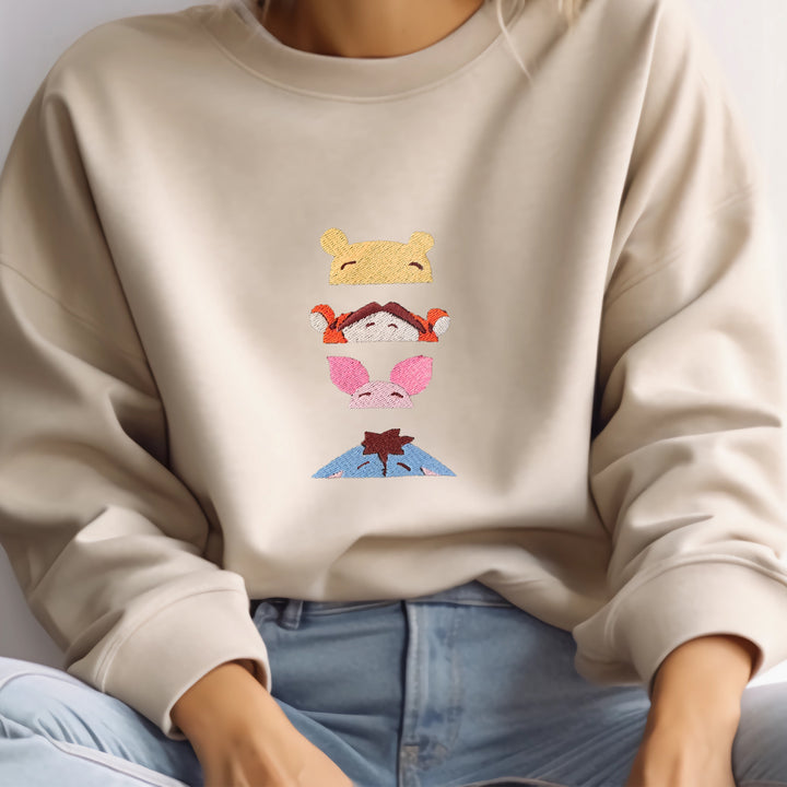 Winnie The Pooh and Friends Embroidered Adult Sweatshirt wokigi