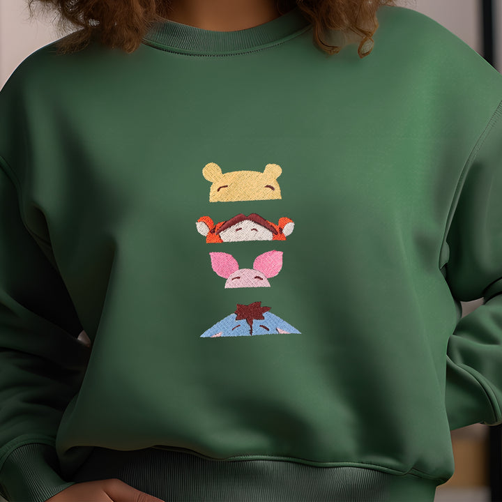 Winnie The Pooh and Friends Embroidered Adult Sweatshirt wokigi