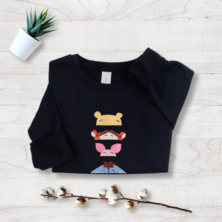 Winnie The Pooh and Friends Embroidered Adult Sweatshirt wokigi