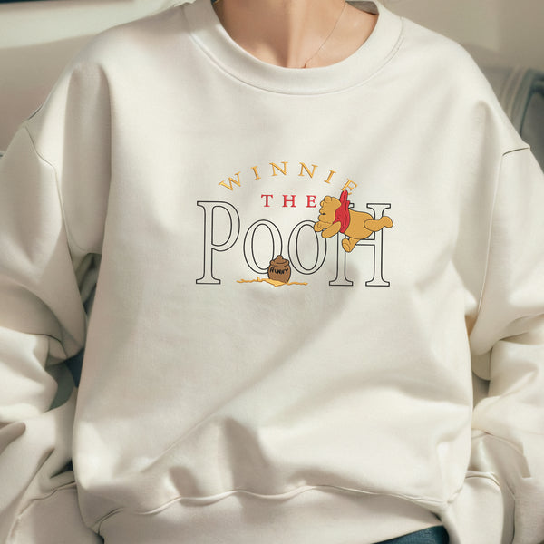 Winnie The Pooh Embroidered Adult Sweatshirt - wokigi