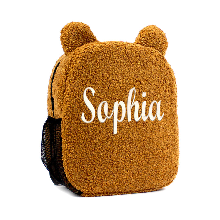 Personalized Light Brown Teddy Bear Kids Medium Backpack wokigi