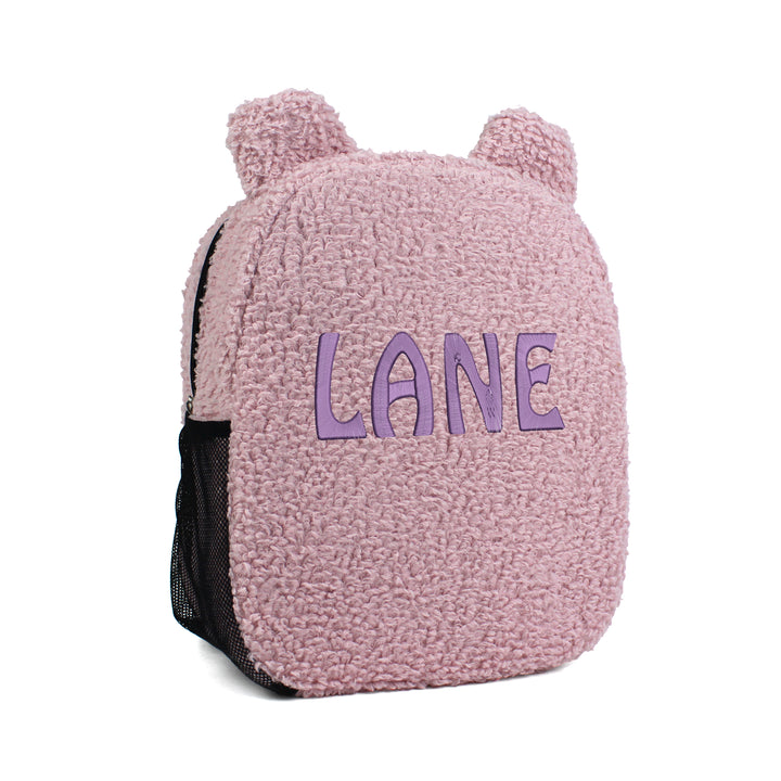 Personalized Powder Pink Teddy Bear Kids Medium Backpack wokigi