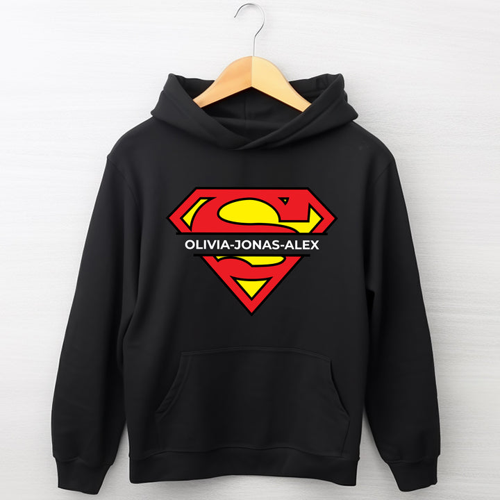 Superman Custom Name Adult Hoodie wokigi