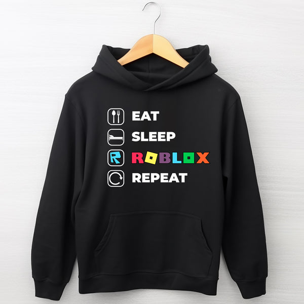 Eat Sleep Roblox Repeat Adult Hoodie - wokigi