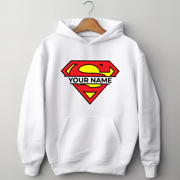 Superman Custom Name Adult Hoodie wokigi