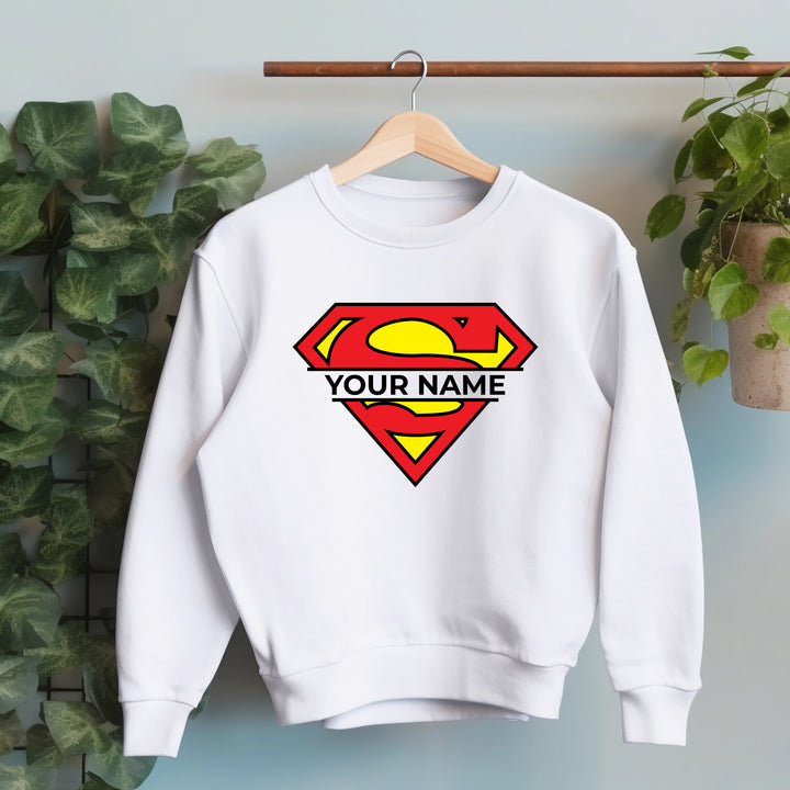 Superman Custom Name Adult Sweatshirt wokigi