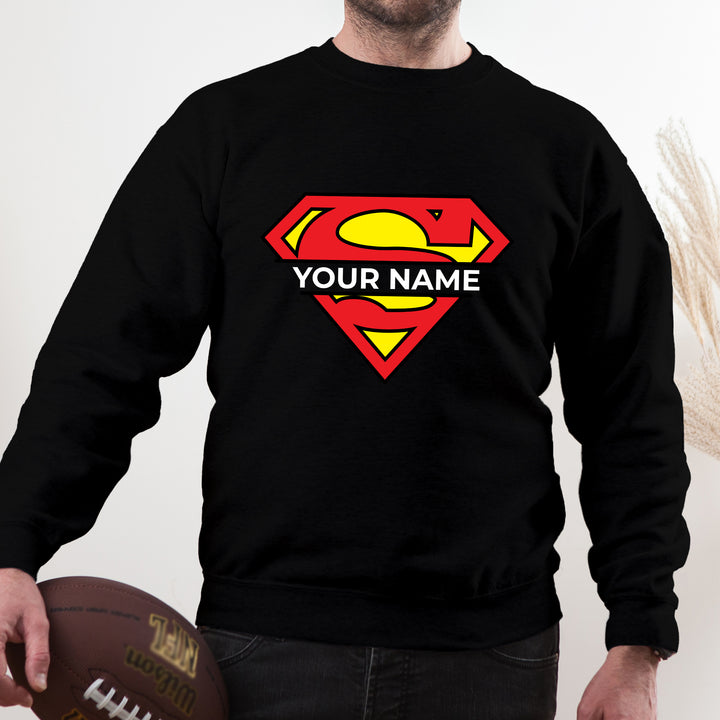 Superman Custom Name Adult Sweatshirt wokigi