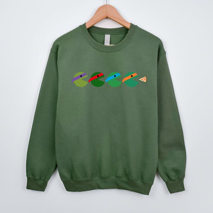 Teenage Mutant Ninja Turtles Pac-man Silhouette Adult Sweatshirt - wokigi