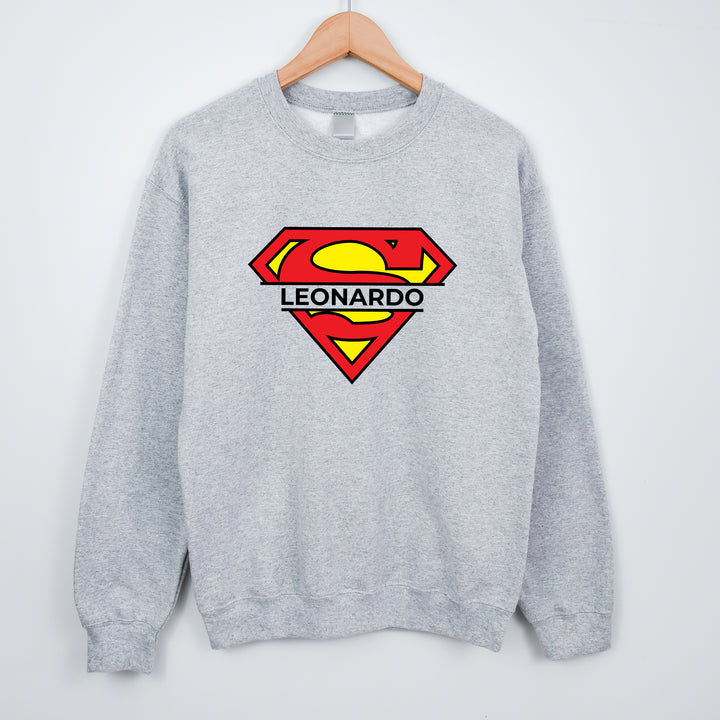 Superman Custom Name Adult Sweatshirt wokigi