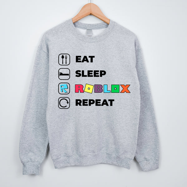 Eat Sleep Roblox Repeat Adult Sweatshirt - wokigi