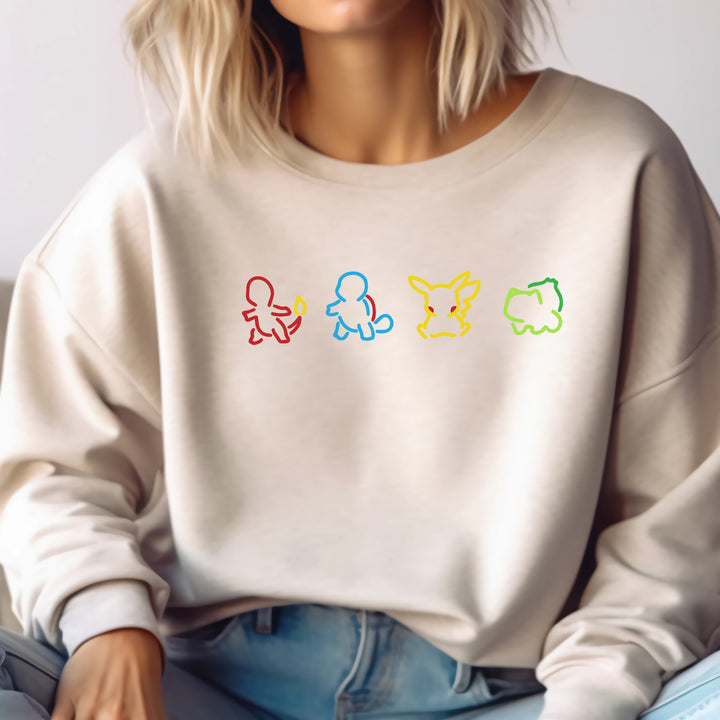 Pokemon Silhouette Adult Sweatshirt - wokigi