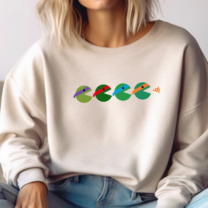 Teenage Mutant Ninja Turtles Pac-man Silhouette Adult Sweatshirt - wokigi