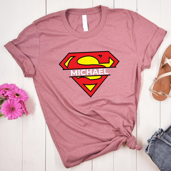 Superman Custom Name Adult T-shirt wokigi