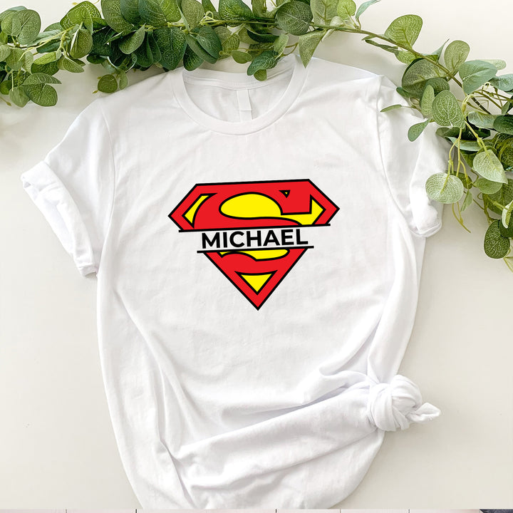 Superman Custom Name Adult T-shirt wokigi