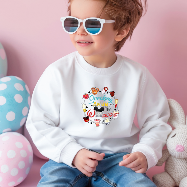 Disneyland snacking around the world crew Toddler Sweatshirt