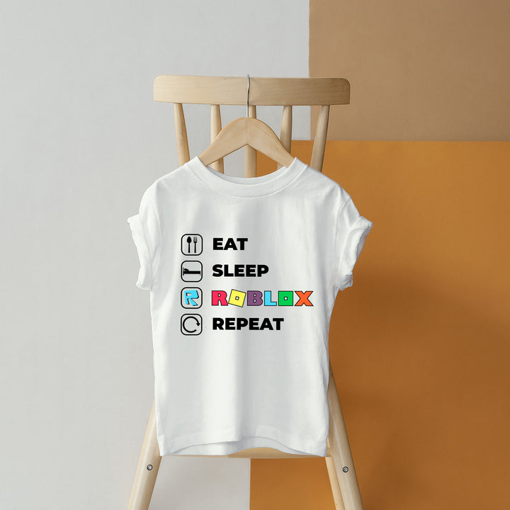 Eat Sleep Roblox Repeat Youth T-shirt wokigi