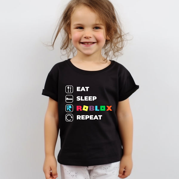 Eat Sleep Roblox Repeat Youth T-shirt wokigi