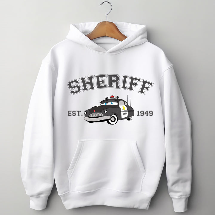 Personalized Disney Cars Sheriff Adult Hoodie wokigi