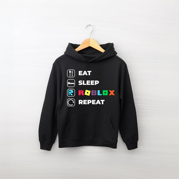 Eat Sleep Roblox Repeat Kids Hoodie wokigi