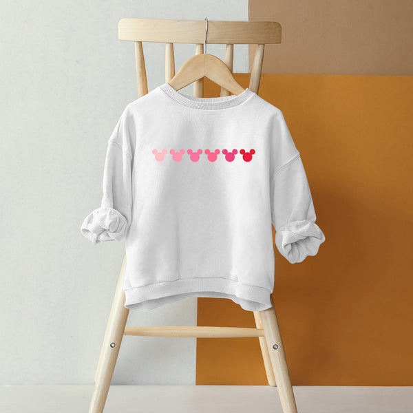 Disney Pink Mickey Ear Hearts Toddler Sweatshirt