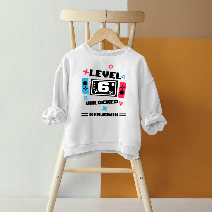 Personalized Level 9 Unlocked Birthday Kids Sweatshirt wokigi