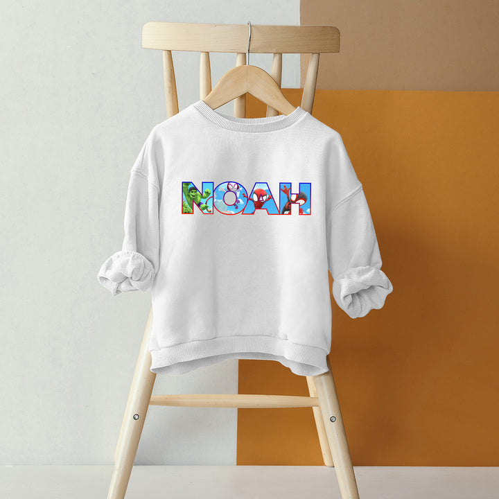 Personalized Spidey and His Amazing Friends with Name Kids Sweatshirt wokigi