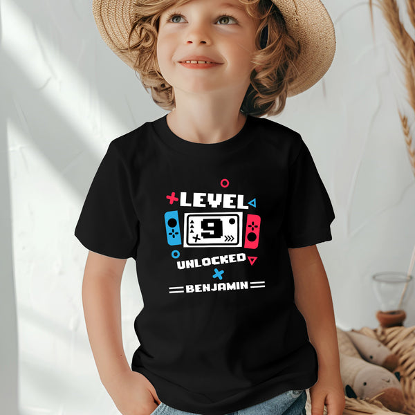 Personalized Level 9 Unlocked Birthday Youth T-shirt - wokigi