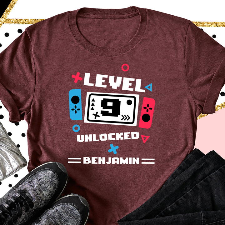 Personalized Level 9 Unlocked Birthday Youth T-shirt - wokigi