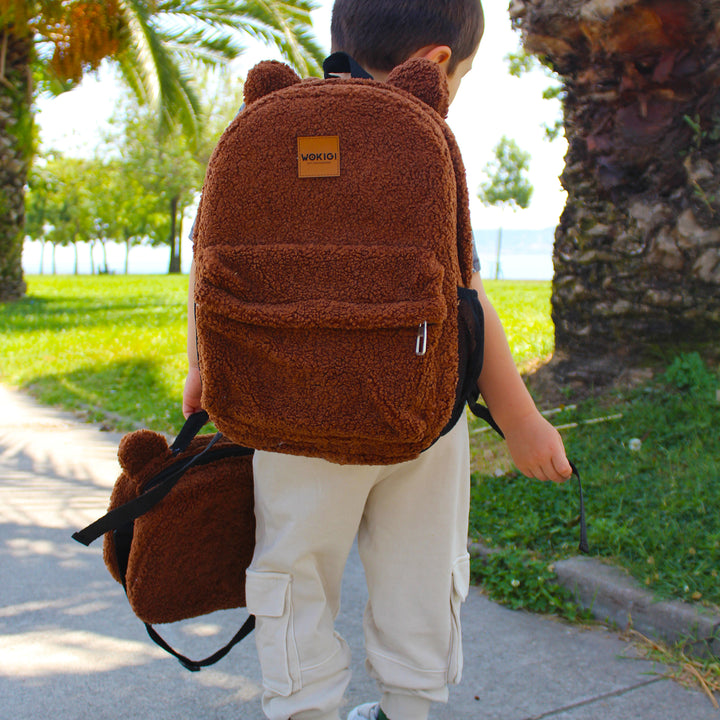 Personalized Brown Teddy Bear Backpack & Lunch Bag Set wokigi