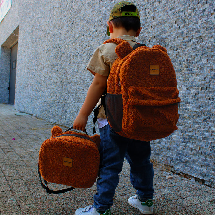 Personalized Cinnamon Teddy Bear Backpack & Lunch Bag Set wokigi