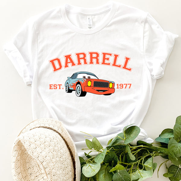 Personalized Disney Cars Darrell Adult T-shirt wokigi