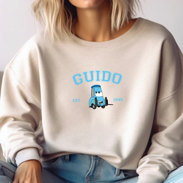 Personalized Disney Cars Guido Adult Sweatshirt wokigi