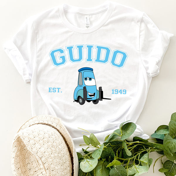 Personalized Disney Cars Guido Adult T-shirt wokigi