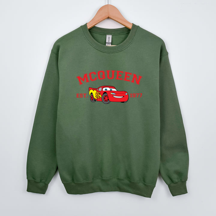 Personalized Disney Cars Lightning McQueen Adult Sweatshirt wokigi