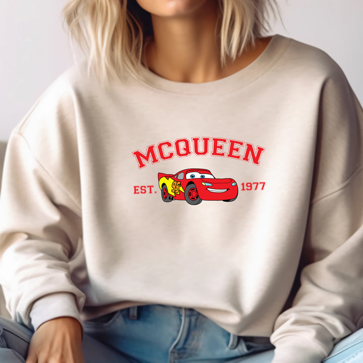 Personalized Disney Cars Lightning McQueen Adult Sweatshirt wokigi