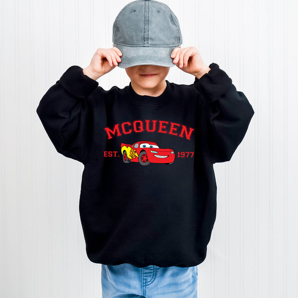 Personalized Disney Cars Lightning McQueen Kids Sweatshirt wokigi