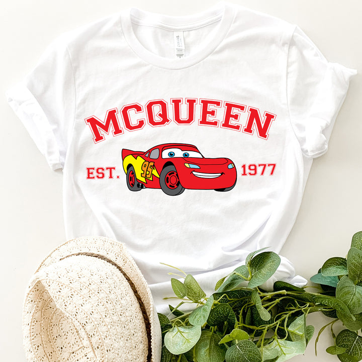 Personalized Disney Cars Lightning McQueen Adult T-shirt wokigi