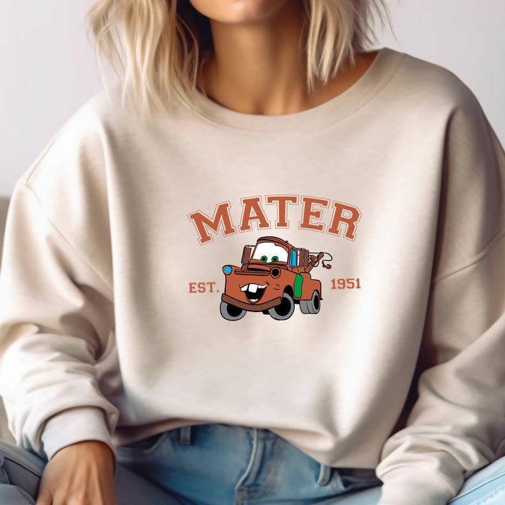 Personalized Disney Cars Mater Adult Sweatshirt wokigi