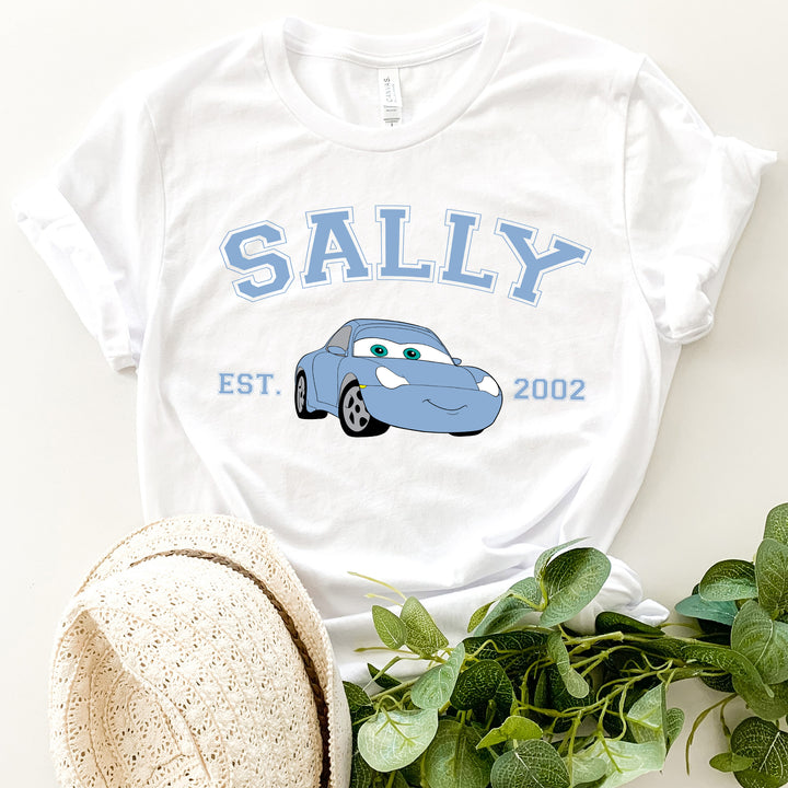 Personalized Disney Cars Sally Adult T-shirt wokigi